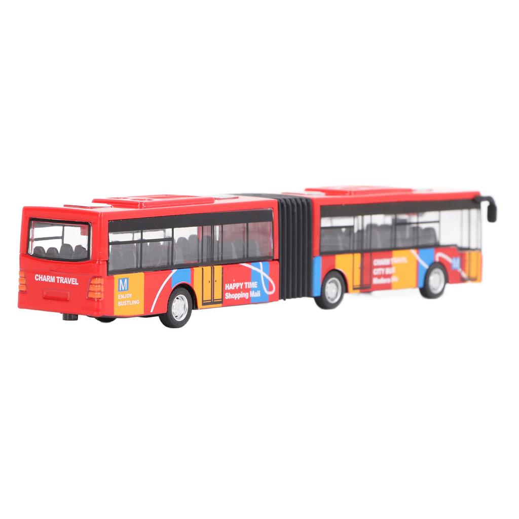 Pull Back Alloy Bus Extended Length Full Function   Structure Educational Alloy Bus Vehicle Model Toy