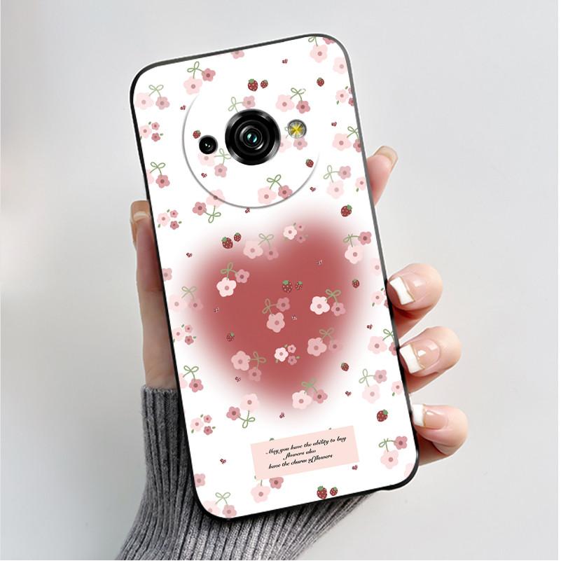 Phone Case For Oukitel C59 Pro Casing Luxury Fashion Butterfly Flower Cellphone Cases Black Jelly Soft Slim Silicone Back Cover