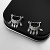 Personality Elegant Accessories Tassel Earrings Ethnic Wind Niche Design Screws Twisted Earbuds Unique and Exquisite Light Luxury Ins Style Female
