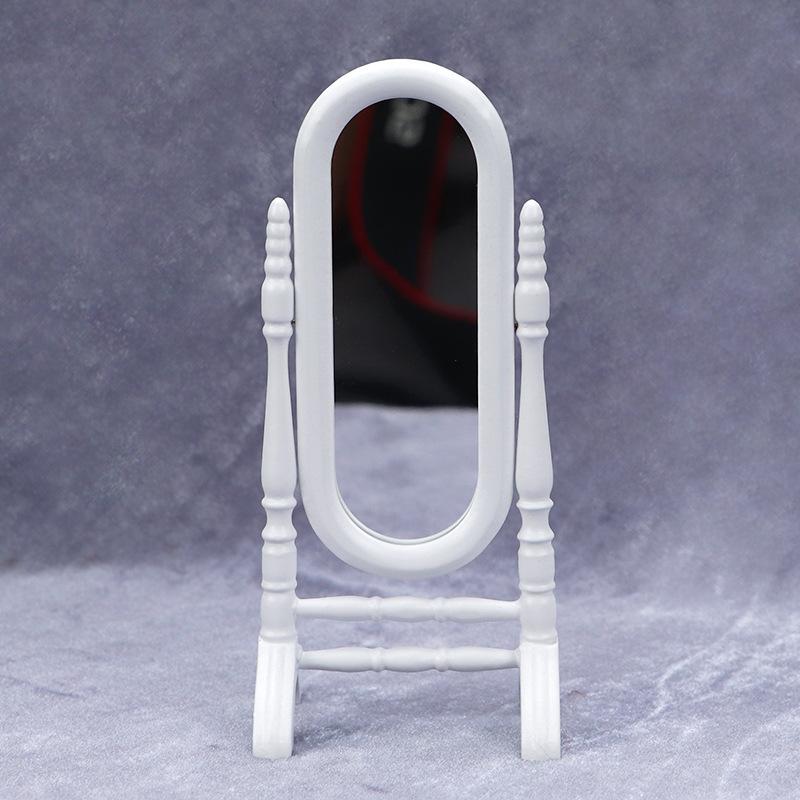 1/12 Scale Miniature Wooden Vanity Mirror Model Ornament - DIY Miniature Photography Props- Seasonal Decor - Perfect Gift