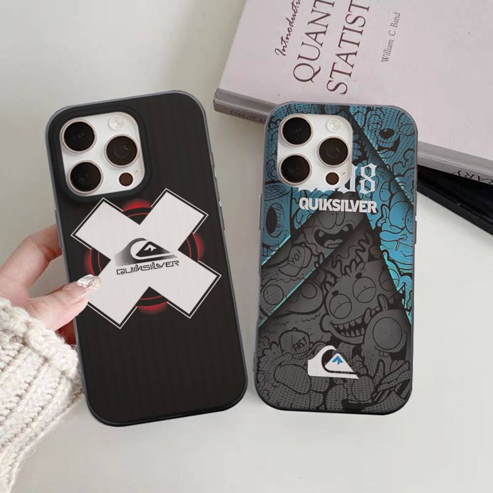 Surf Brand Q-QuiksilverS Logo Phone Case For IPhone 11 12 13 14 15 16 17 Pro Max PLUS Pro Wave Corrugated Silicone Case