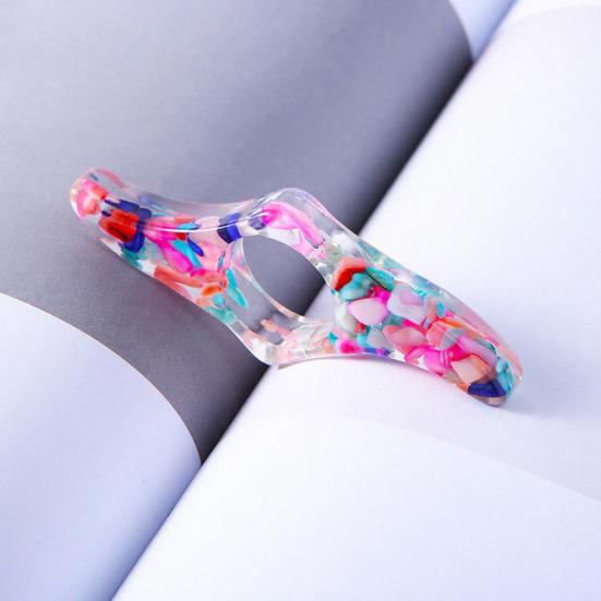Book Page Holder Thumb for Reading, Glitter Stone Piece Press Tool Ring Holder, Opener Bookmark Students Lovers