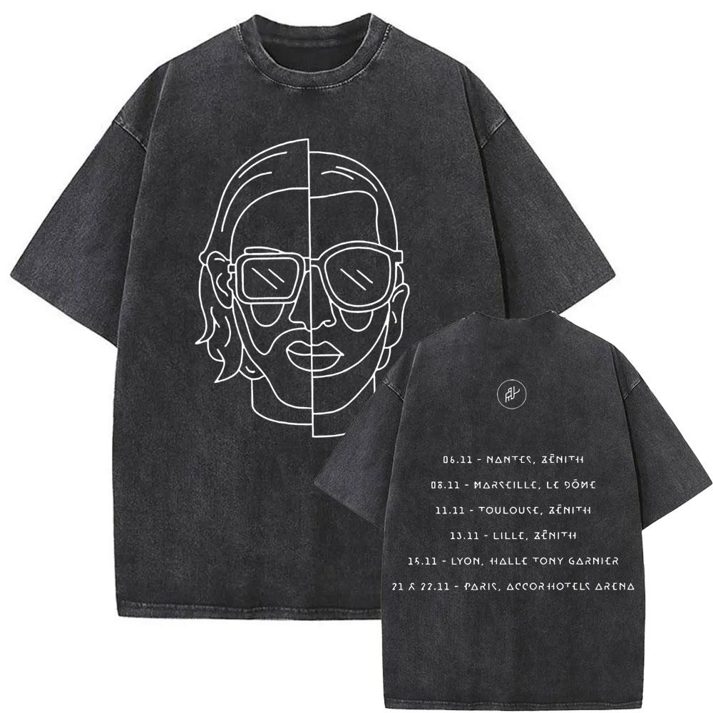 Washed Vintage Rap Band PNL Tour  Tshirts Famous Le Monde Chico Album Tshirt Men Women Hip Hop Fashion Oversized T Shirts