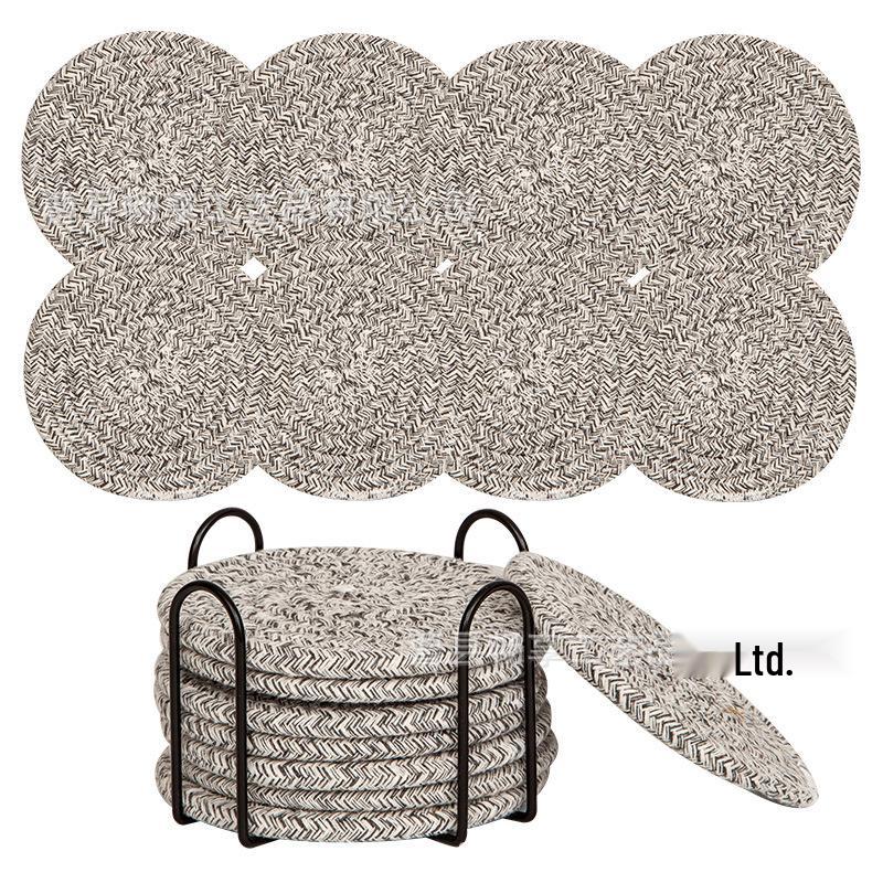 Nordic Cotton Rope Woven Placemat: Round Heat-Resistant Insulation Pad for Kitchen or Dining Table