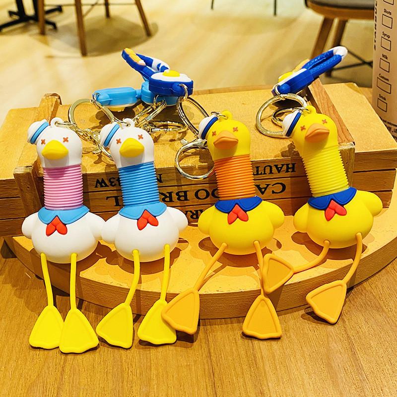 Stretchable Sailor Duck Keychain In Blue And White Great For Holiday Gifts