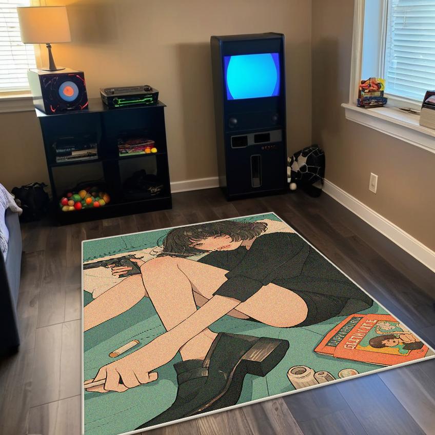 

Ковер в японском стиле с мультяшным персонажем, милое украшение для дома, большие ковры для гостиной, легко чистить, прикроватный коврик для спальни, можно стирать 60*90cm