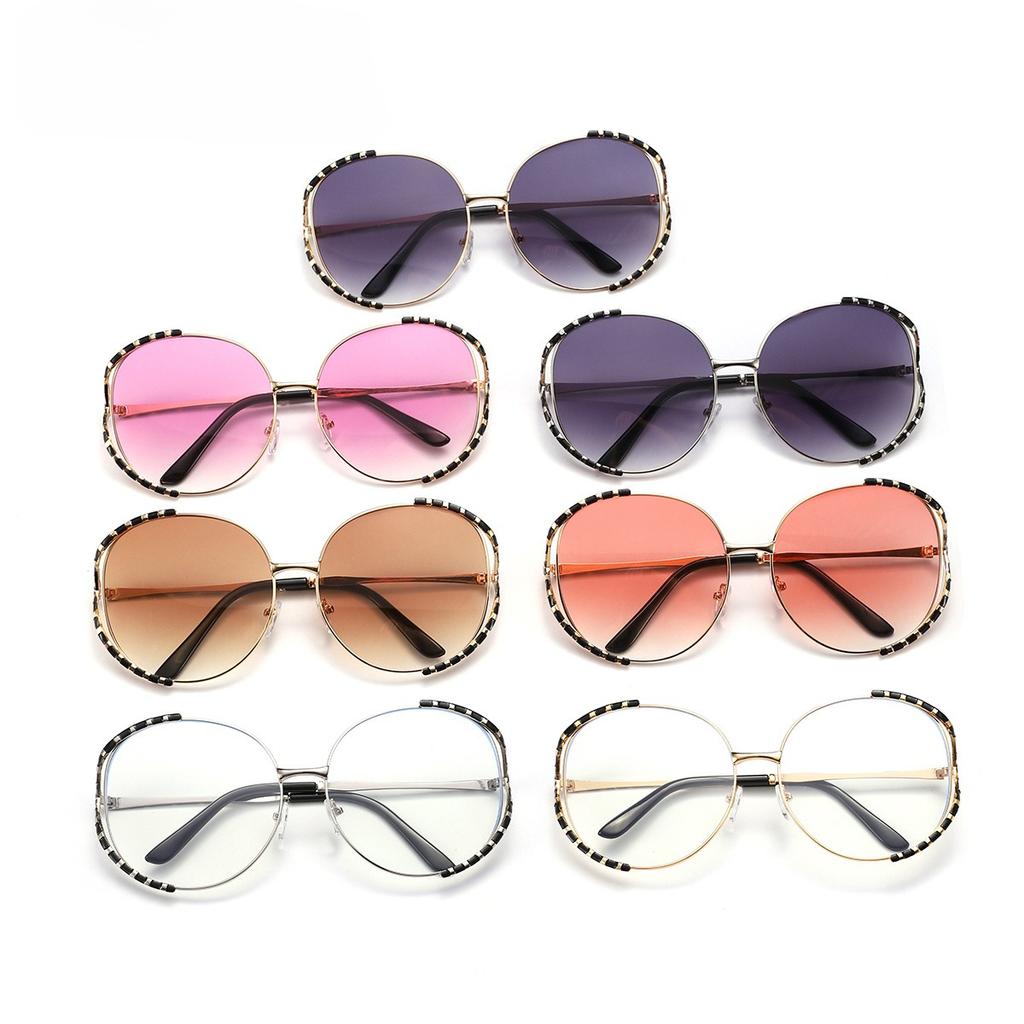 New Metal Round Frame Sunglasses Women Fashion for Street Photography Trendy Retro Sun Glasses with UV Protection for Daily