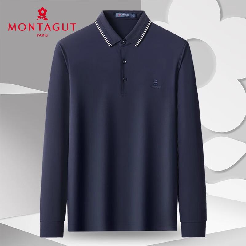

MONTAGUT Men s Silk Blend Long-Sleeve Polo Shirt 52