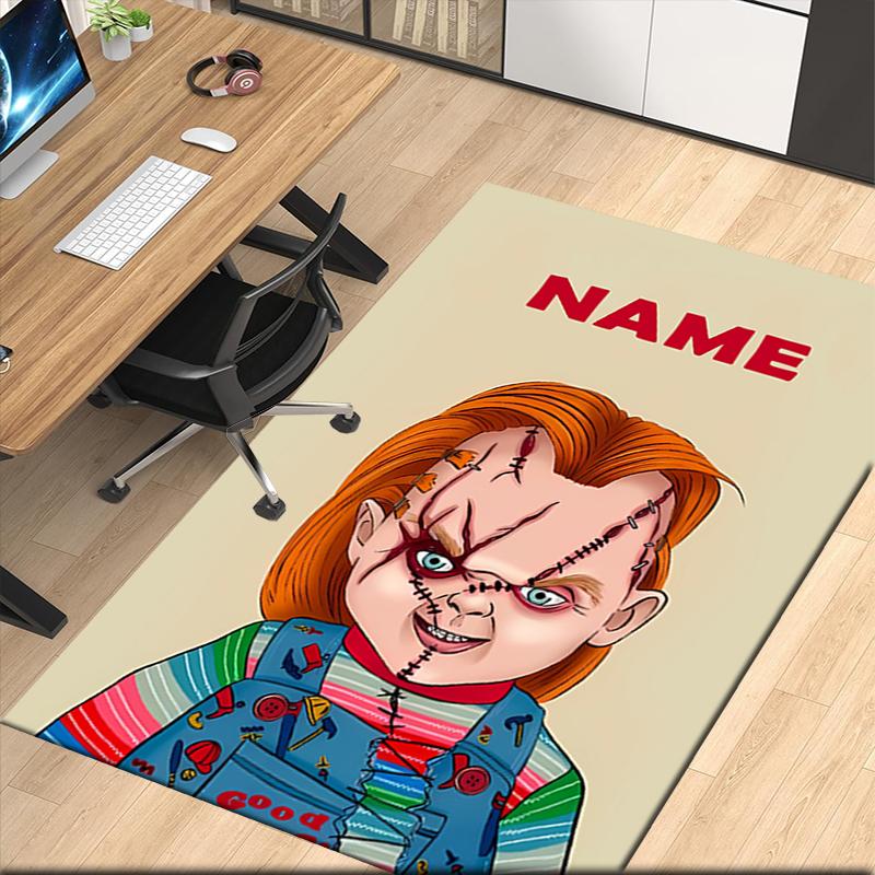 Custom Name Chucky Printed Carpet, for Office Chair Living Room Bedroom Kitchen Room Decor Gifts.