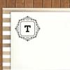 Printtoo Office Stationary Square Swirl Border T Alphabet Monogram Initial Self Inking Rubber