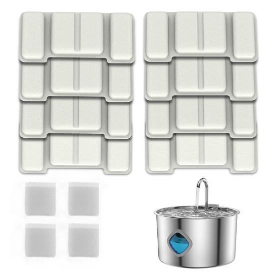 3.2L Pet Water Fountain Stainless Steel Cat Water Fountain with Water Level Window Quadruple Filtration Silent Fountain for Dogs And Cats Healthy