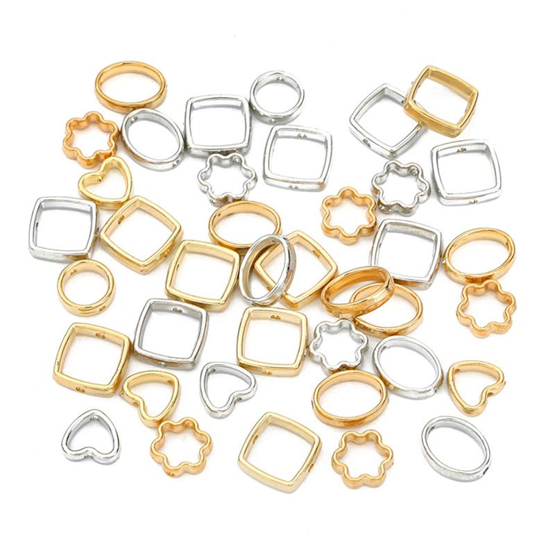 50Pcs Two Hole Ccb Beads Frame Spacer Beads Diy Necklace Bracelet Connectors
