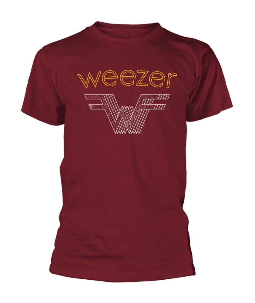 

Темно-бордовая футболка унисекс Weezer с логотипом