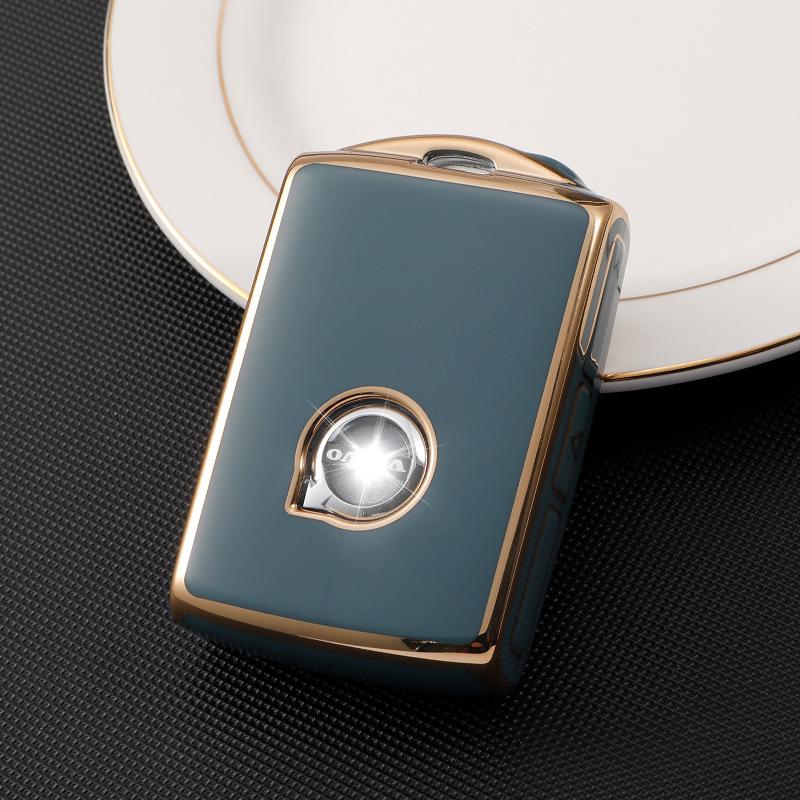 Goldrand TPU Schlüsselhülle für Volvo S90, XC60, XC40 - Vollständige Schutzschale