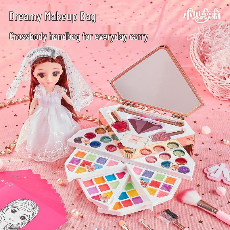 

Kids Non-Toxic Makeup Set: Lipstick & Playhouse Accessories for Ages 4-8