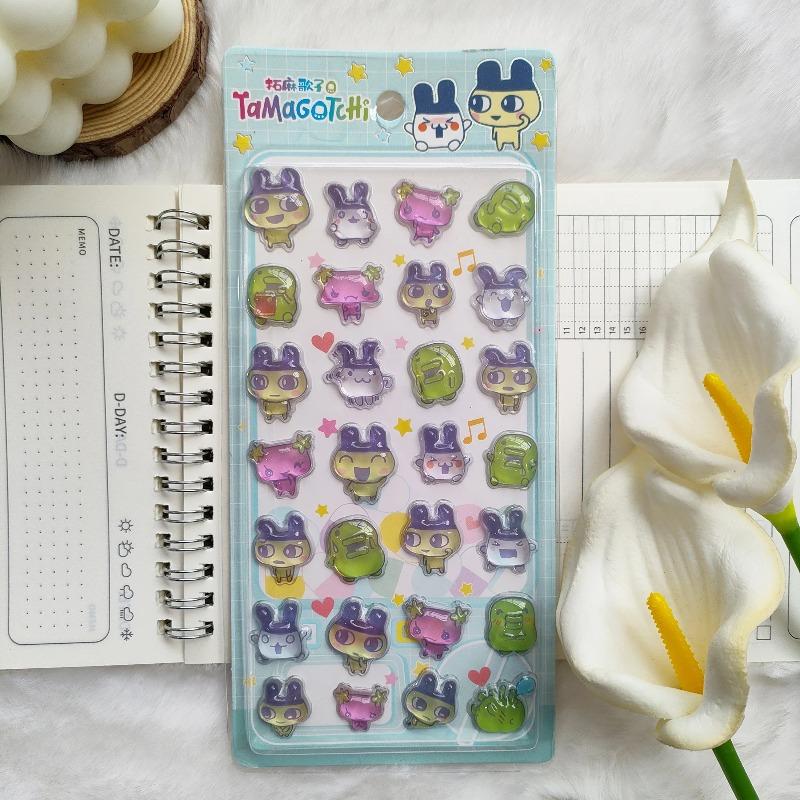 New Tamagotchi 3D Cartoon Relief Fun Stickers - Resin Stickers, Suitable for DIY Decoration by Children and Girls