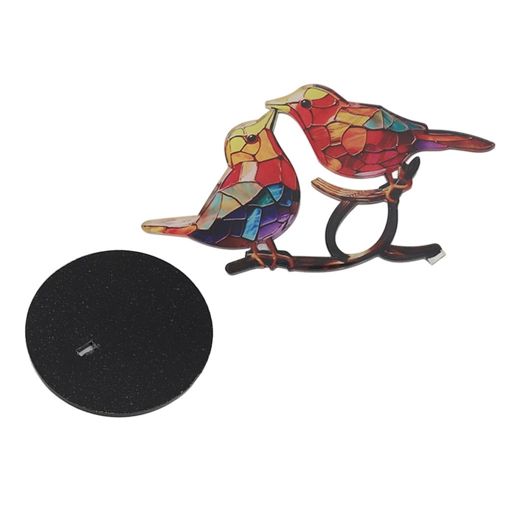 Ornamenti Uccelli su Ramo Artigianato Acrilico Colorati Vivaci Piatto Statua Animale Decorazione per Desktop Ufficio Casa
