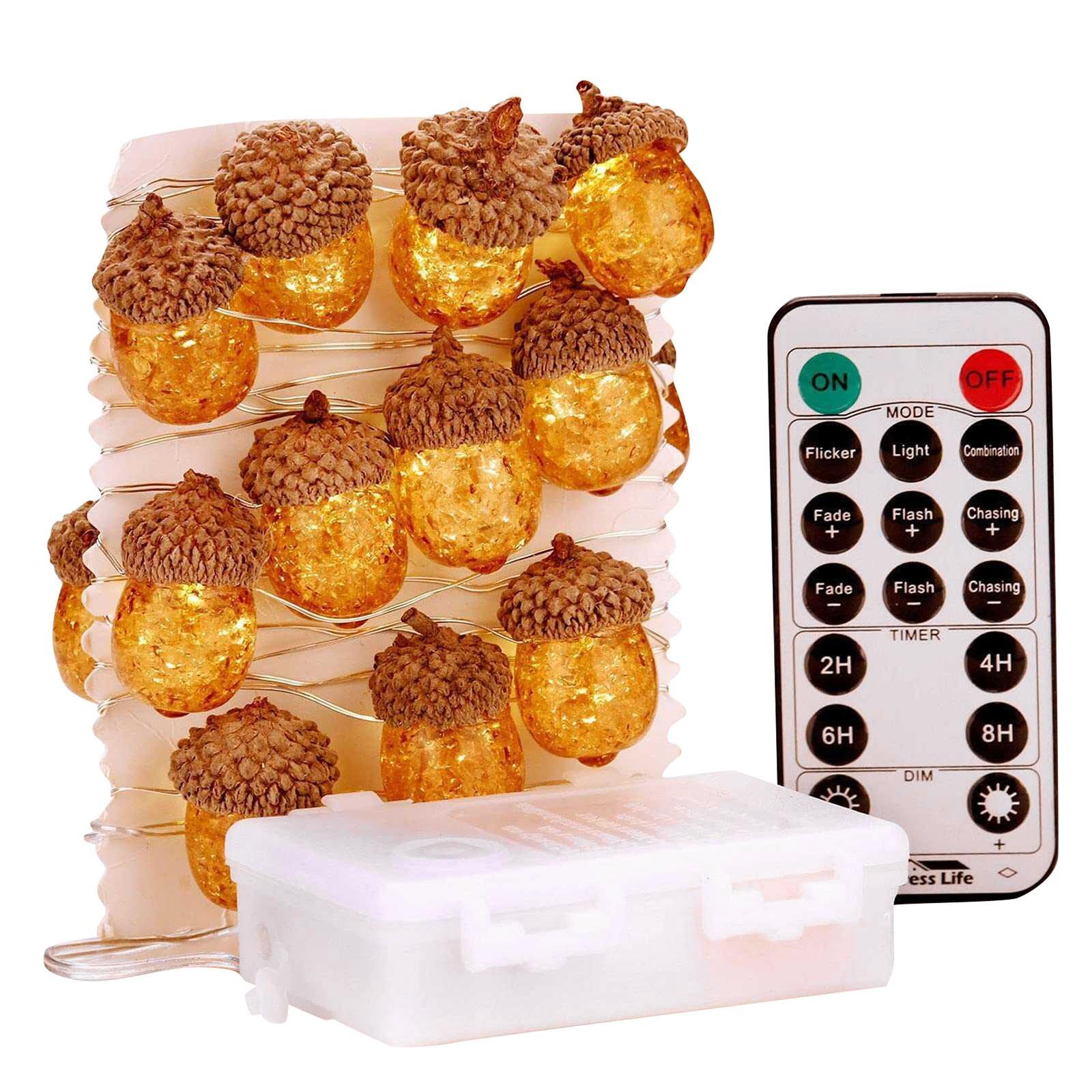 

10 футов, 30 светодиодов, праздничное освещение, гайки, гирлянды, внутреннее и наружное водонепроницаемое освещение, 8 функций с батарейным отсеком с дистанционным управлением One Size жёлтый