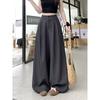 Kumikumi Fancy Pure Color Suit Pants Casual Pants Women Fall High Waist Drooping Straight Loose Pants Mop Pants