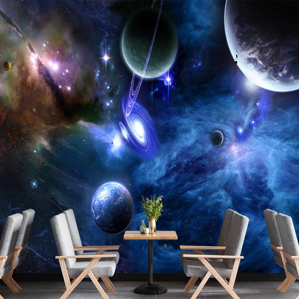 Starry Sky 3d Mural Universe Removable Large Wallpaper For Living Room Bedroom Space Planet Wallpaper Home Decor