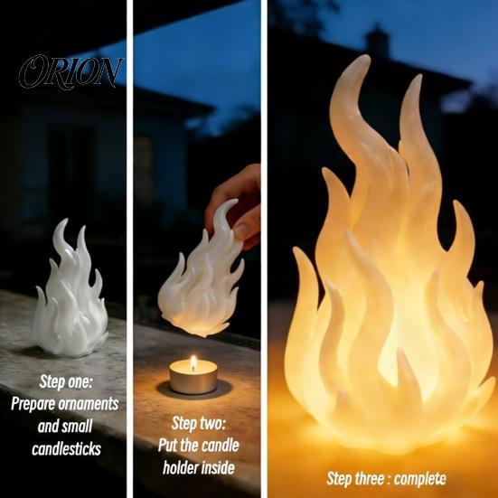 3D Printed Candle Holder Flame Shade, Gothic Ambient Decor Figurine, Hollow Eco Friendly PLA Material Tealight Cover for Dining Room Study Holiday