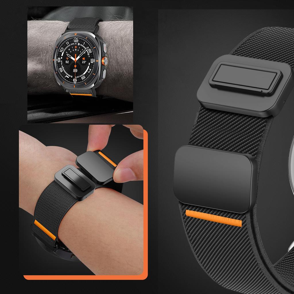 Magnetic Nylon Band For Samsung Galaxy Watch 2025 Ultra Strap 47mm Elastic Bracelet Correa Galaxy Watch 8/8 Classic 46 40mm 44mm