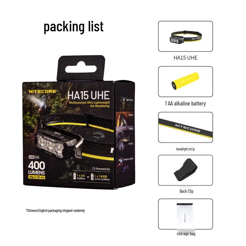 NITECORE HA15 UHE 400lm AA Battery Outdoor Headlamp