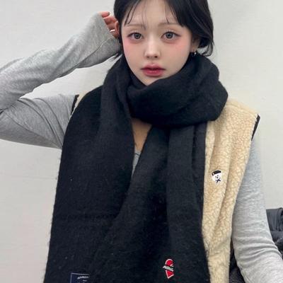 Beyondcloset Nomantic Logo Brush Garment Muffler Black