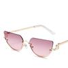 New Metal Half Sunglasses Fashionable Gradient Color Women Decorative Eyewear Holiday Outdoor Trendy Sun Glasses Uv400