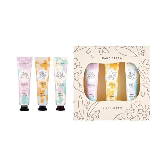 

Yururito Hand Cream Set of 3 (Hand Skin Moisturizing Jasmine, Osmanthus, Hydrangea Scent) Gift Birthday Living Alone New Life White Day Mother s Day