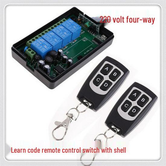 Aoke 220V 4-Way Wireless Remote Control Switch with Waterproof 4-Key Jog/Self-Lock Remote Wireless Remote Control Switch