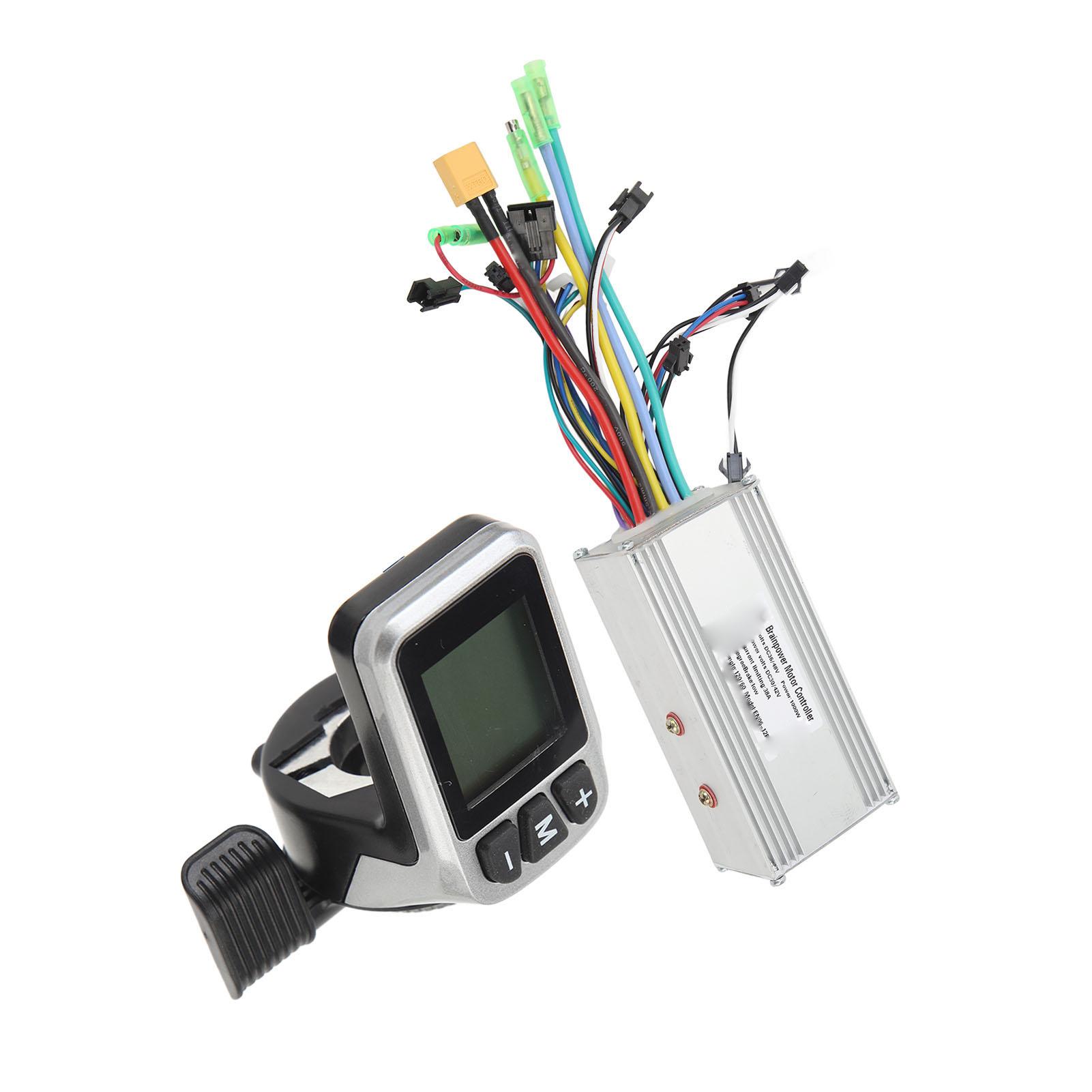 

Комплект контроллера для электровелосипеда, синусоидальный, бесщеточный, 36 В 48 В, 1000 Вт, 38 А, 3 режима, контроллер 124DX, дроссельная ручка