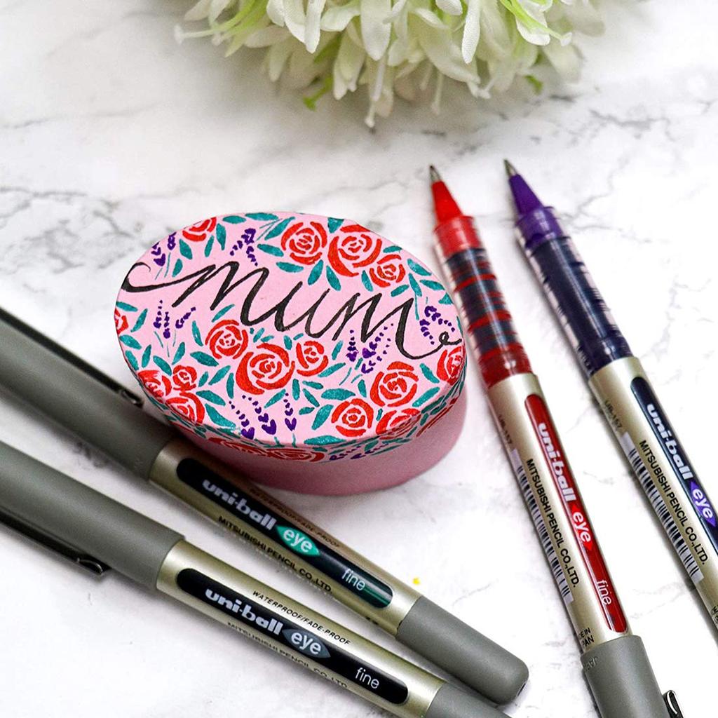 UNI-BALL Eye UB157 Roller Ball Pen 0.7mm Tip, Multicolor Ink, Pack of 5 for Office, School & Home Use