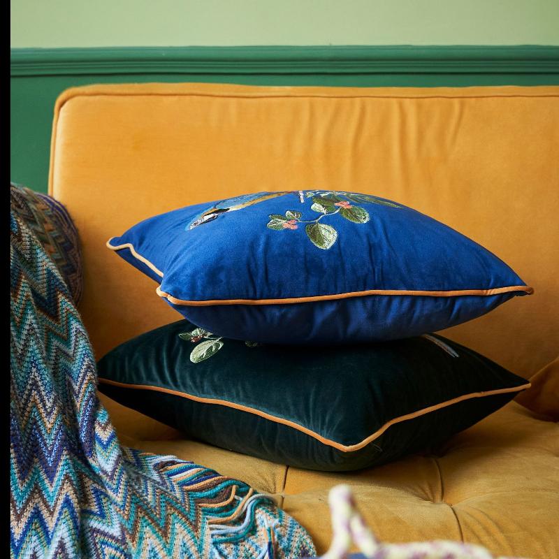 Bestickter Kissenbezug Baumwolle 45x45cm Tierstil Dekokissenbezug für Wohnzimmer Luxuriöse Heimdekoration