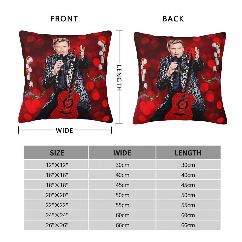 Pillow Case Rock Star Johnny Hallyday Soft Pillow Cover Morden Cushion Cover Graphic Pillowcases For Office Car Home Decorative