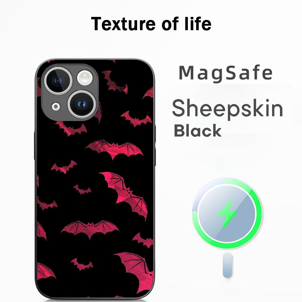 Super cool vampire fashion pattern design Phone Case For iPhone 17 16 15 14 13 12 Plus Pro Max High-end Luxury Magsafe Sheepskin