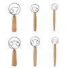 Modern Simple Wooden Egg Beater With Stainless Steel Mixing Rod For Kitchen Daily Use