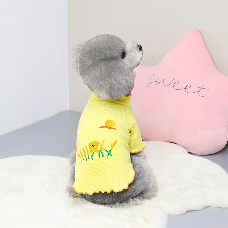 2024 New Pet Dog Supplies Naughty Bear Bottoming Shirt Bomei Teddy Small and Medium-sized Dog Clothing Casual Puppy Clothes