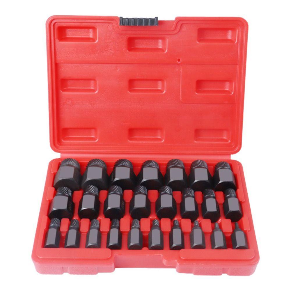25Pcs Easy Out Bolt Extractor Set Multi-Spline Screw Remover Set Removing Stripped