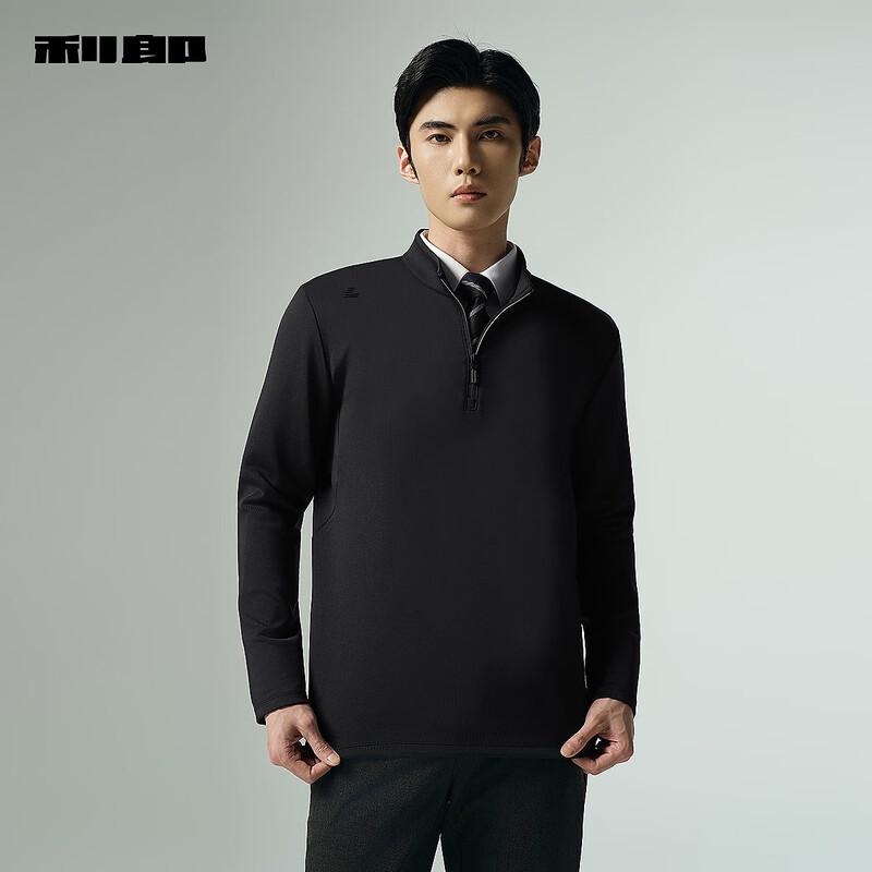 Lilang Men's Half-Zip Business Casual Long-Sleeve T-Shirt