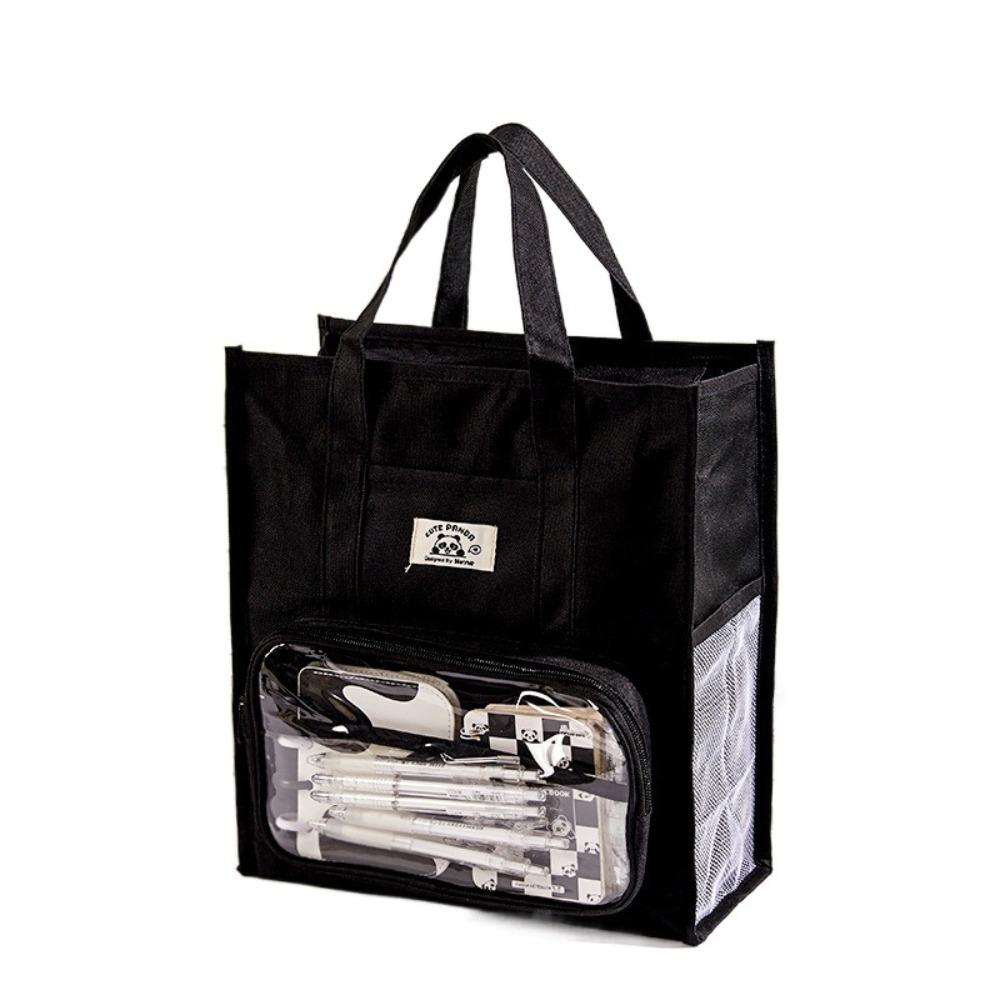 

Multi Layer File Bag Solid Color Schoolbag High Quality Tutoring Bag Students чорний