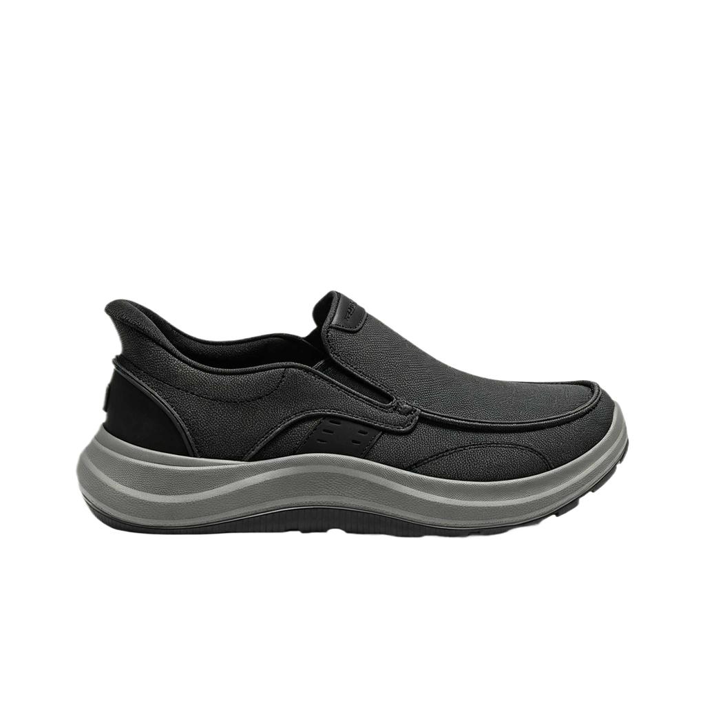 Skechers Slip-Ins Canvas Round Toe Thick Sole Loafers Low Top Casual Shoes Men sneakers 205739-BLK