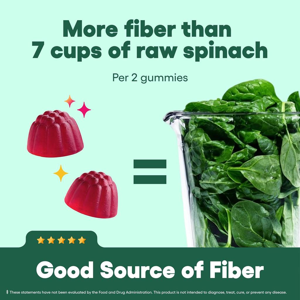 Daily Prebiotic Fiber Gummies - Raspberry Lemon (Sugar-Free)