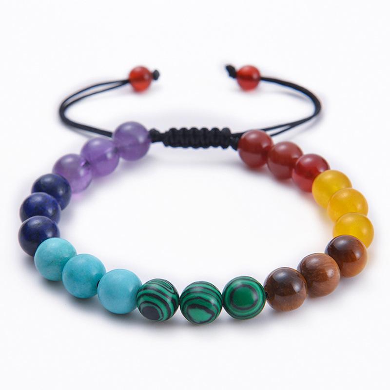 

JYL TS Bracelet A-Z Letter Natural Beads Personalizes Identity & Blessings Colorful французские небесно-голубой