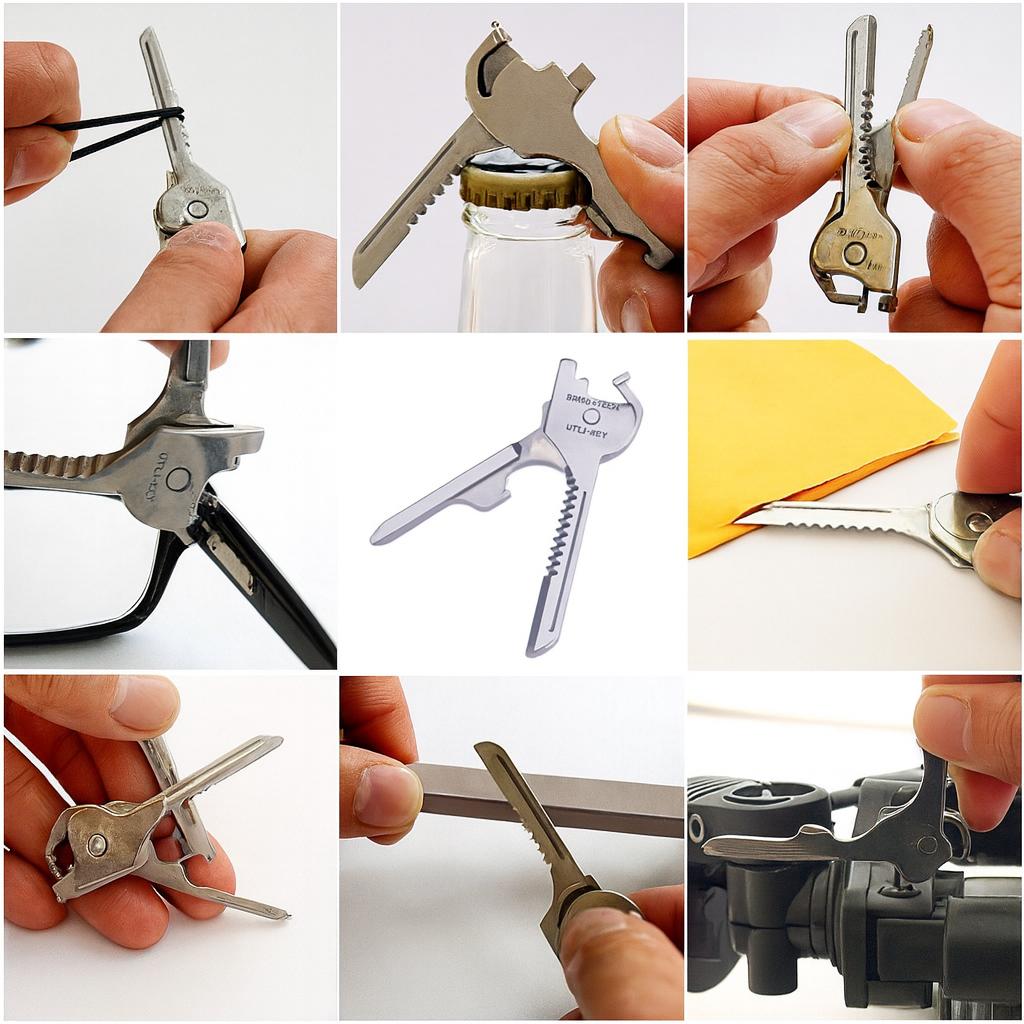 Portable Keychain Multi Tool, Compact Mini Screwdriver & Bottle Opener, Outdoor Camping Survival EDC Gadget for Travel Emergency