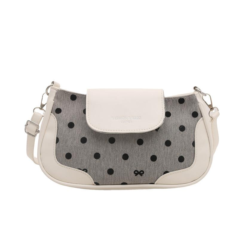 Pu Dot Pattern Crossbody Bag With Zipper Closure And Mobile Pocket For Daily Use