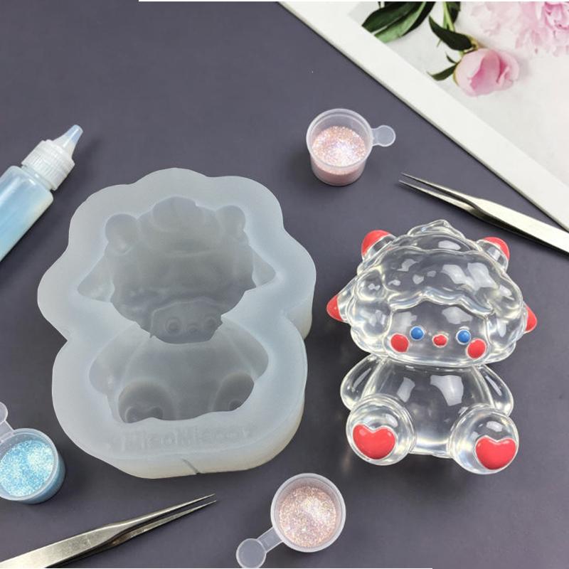 Cute Sheep Silicone Mold Non-Stick Heat Resistant Reusable Mould for Homemade Candle Making DIY Craft Gifts