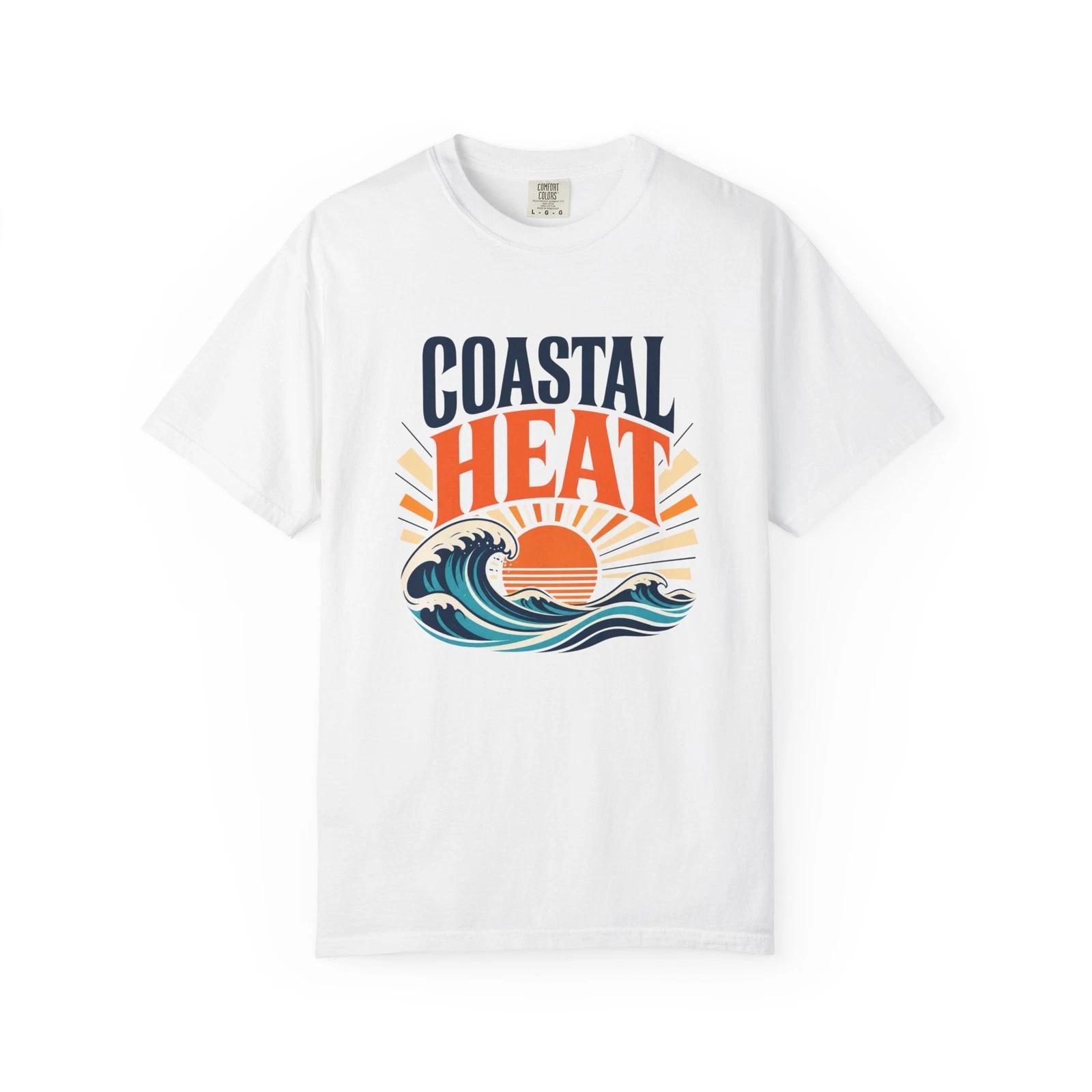 Coastal Heat Sunset Wave T-T-Shirt | Surf Retro Beach Vibes XL