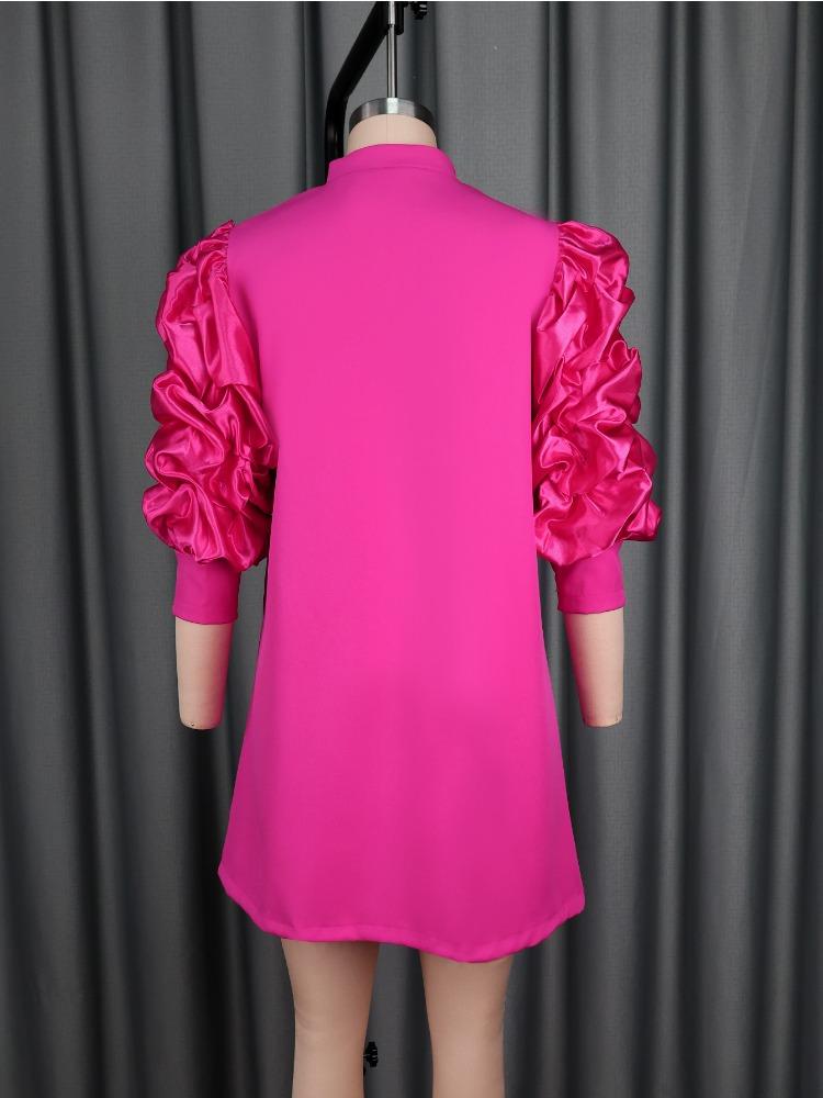 Elegantes Damenhemd Colorblock Blusen Umlegekragen Lange Ärmel Knöpfe Taschen Patchwork Büro Damen Business Afrikanisch