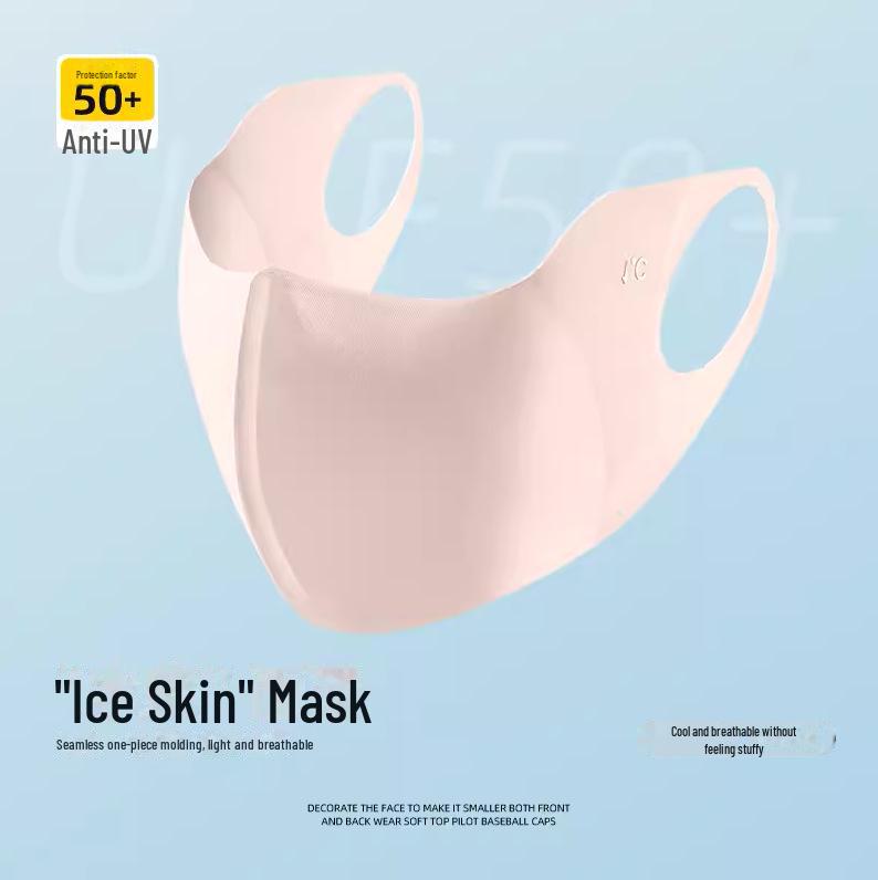 UPF50+ 3D Eye Protection Ice Silk Sunscreen Mask - Washable & UV-Resistant Fashion Mask